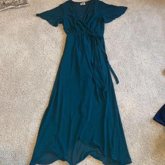 slim fit dress slacks Jade Green Block Print Maxi Dress main image 0